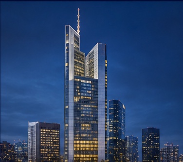 AI-generated architectural visualisation of Commerzbank Tower