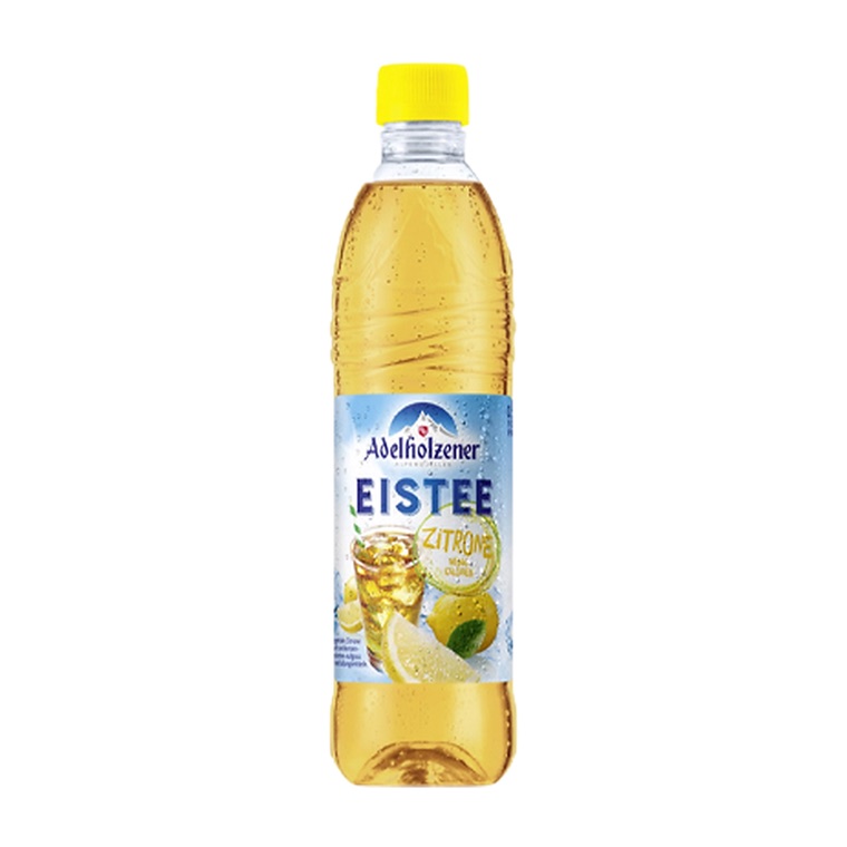 Adelholzener EISTEE Zitrone – Getränke Grossmann Frankfurt Adelholzener EISTEE Zitrone, 12 x 0,5 l, Produktabbildung für Getränke-Lieferservice an Büros, Kanzleien, Meetings, Messen und Flughafenstandorte in Frankfurt.