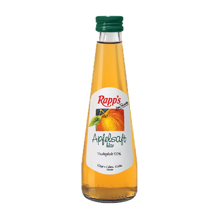 Rapps Apfelsaft – Getränke Grossmann Frankfurt Rapps Apfelsaft, 24 x 0,2 l, Produktabbildung für Getränke-Lieferservice an Büros, Kanzleien, Meetings, Messen und Flughafenstandorte in Frankfurt.