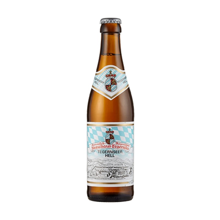 Tegernseer hell, 24 x 0,33 l, Produktabbildung für Getränke-Lieferservice an Büros, Kanzleien, Meetings, Messen und Flughafenstandorte in Frankfurt.
